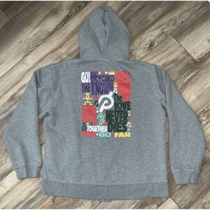 Peloton‎ Full Zip Hoodie Sweatshirt Gray Together We Go Far Mens XL